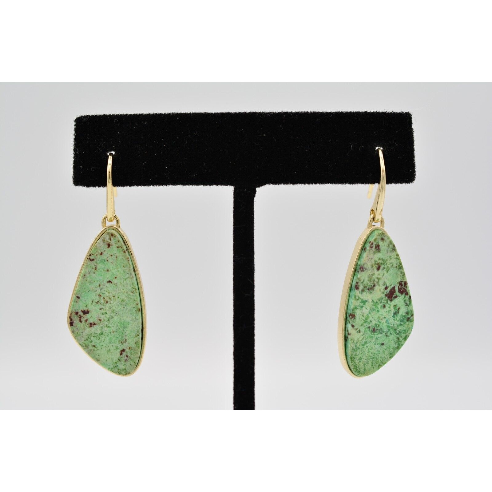 Kendra Scott Stone Earrings Green Dangle Silver Ks Signed 9i 60$
